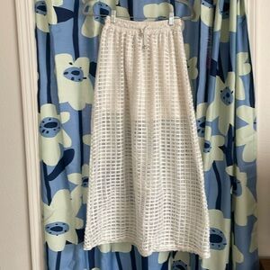Cool Girl white layered mesh maxi skirt